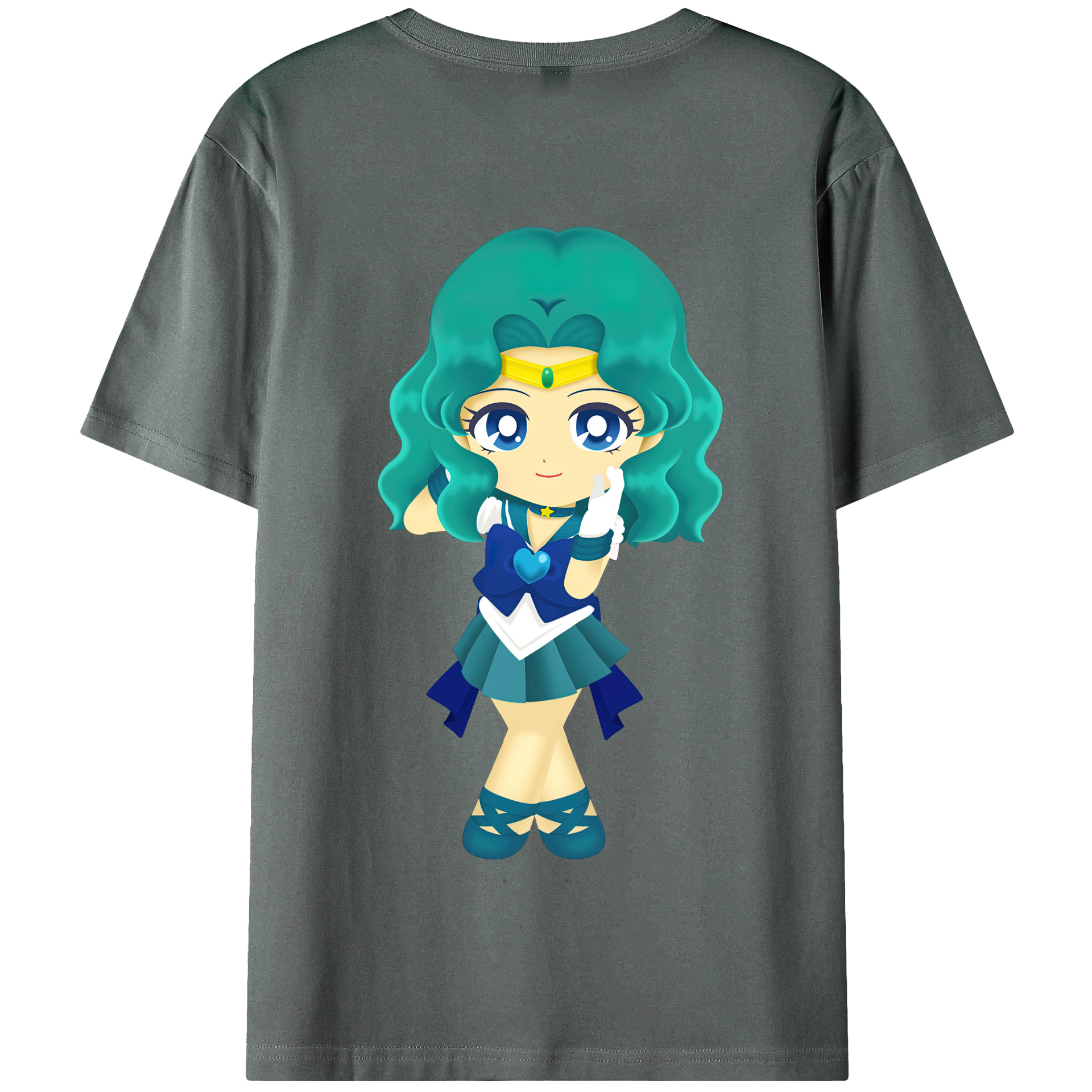 （画像用） 美少女戦士セーラームーン 海王 みちる（かいおう みちる） Sailor Moon Kaiou Michiru 綿100％半袖Tシャツ（背面プリント）